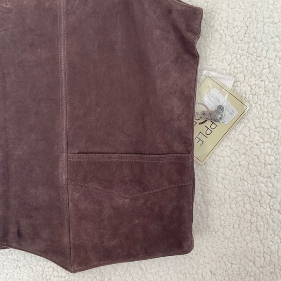 Cripple Creek Men's XL Dark Brown Suede Leather Snap Front Vest NWT - Picture 14 of 16